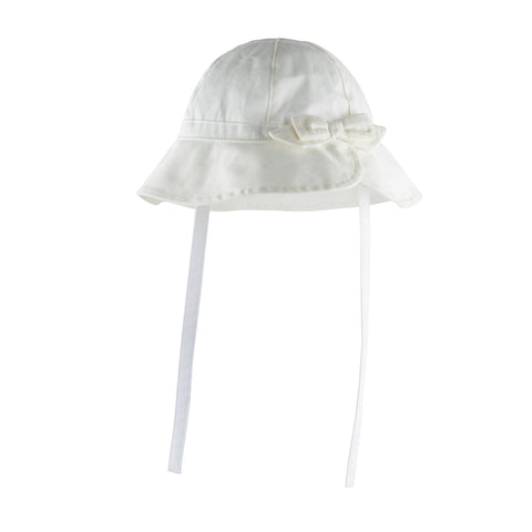 Sun Hat with Bow in White