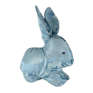 Handmade Damask Fabric Petit Bunny in Blue