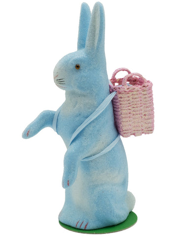 Beaded Bunny with Backpack Basket in Blue