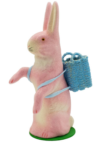Beaded Bunny with Backpack Basket in Rose