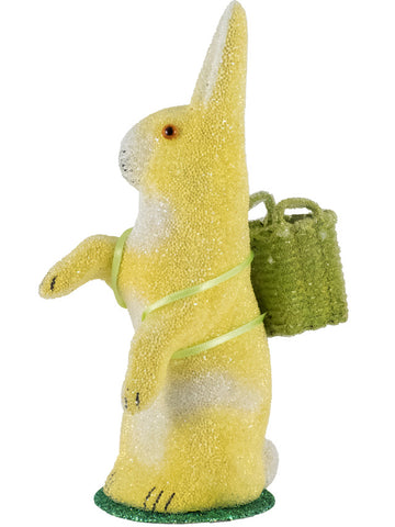 Beaded Bunny with Backpack Basket in Yellow
