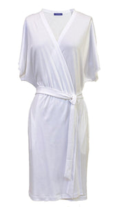 Butterknit Lace Short Sleeved Robe in White
