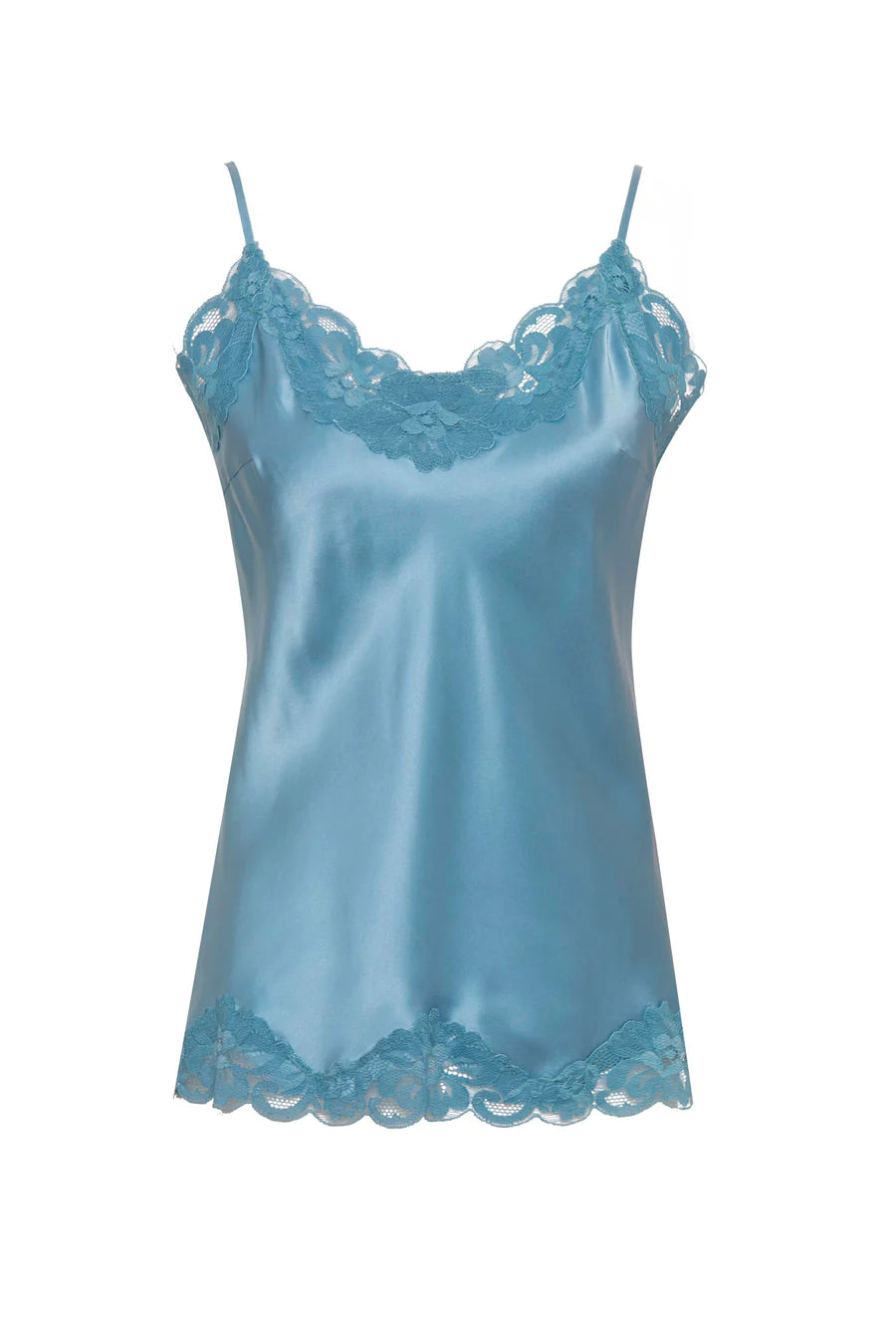 Floral Lace Cami in Baltic Blue