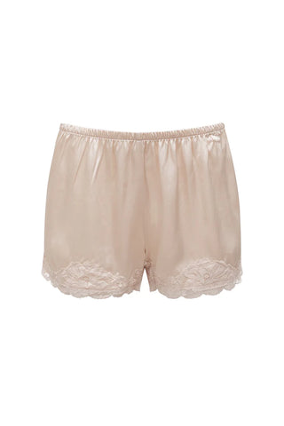 Floral Lace Shorts in Nude Crystal