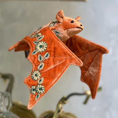 Moira Silk Velvet Bat in Tangerine