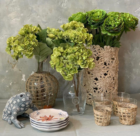 Flower Basket Vase in Cream