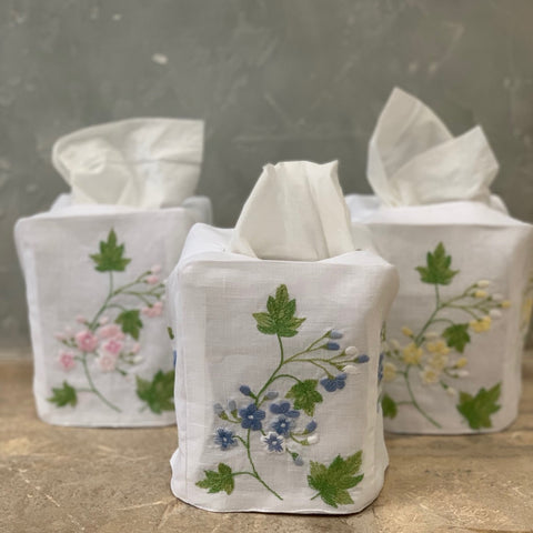 Spring Flower Tissue Box Cover in Pink