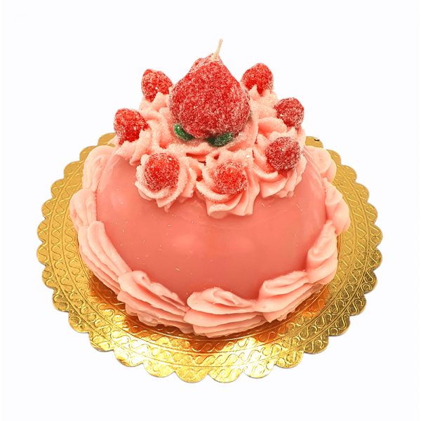 Strawberry Iced Dome Cake Candle