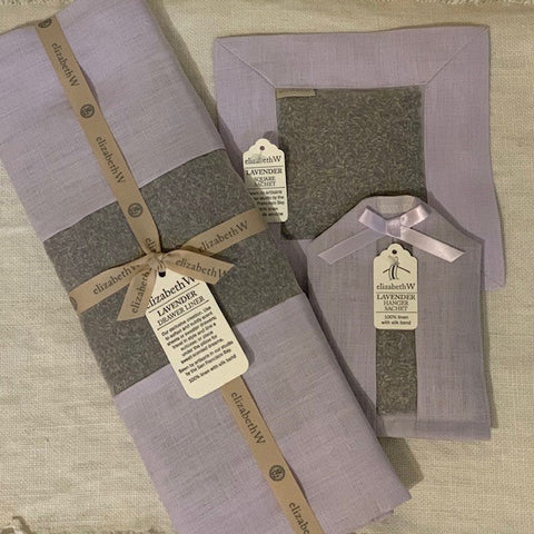 Lavender Scented Linen Square Sachet in Purple