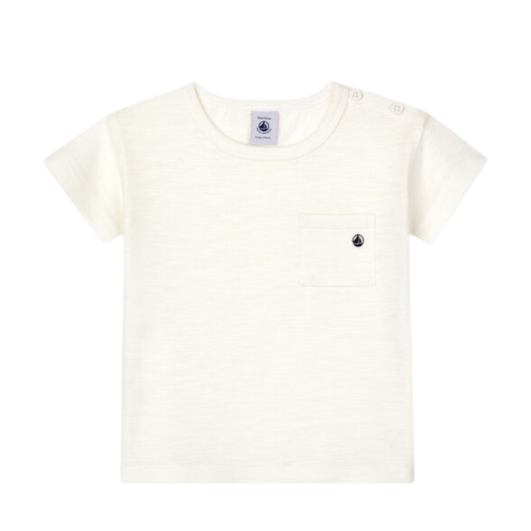 Short Sleeve Pocketed Tee in White