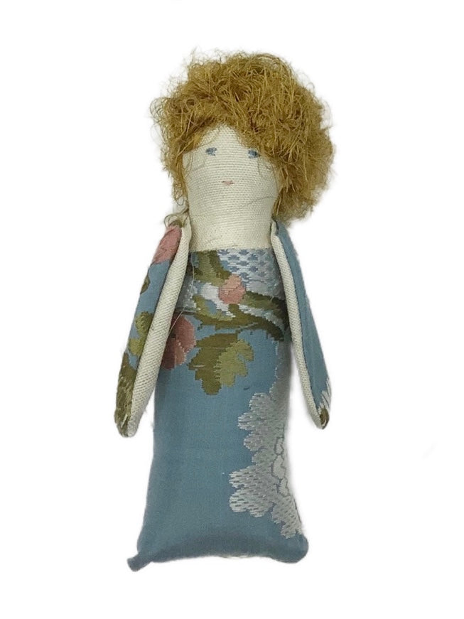 Handmade Jacquard Fabric Winged Angel in Blue