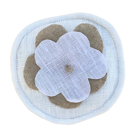 Fiori Di Lino Lavender Scented Blossom Sachet in White + Natural