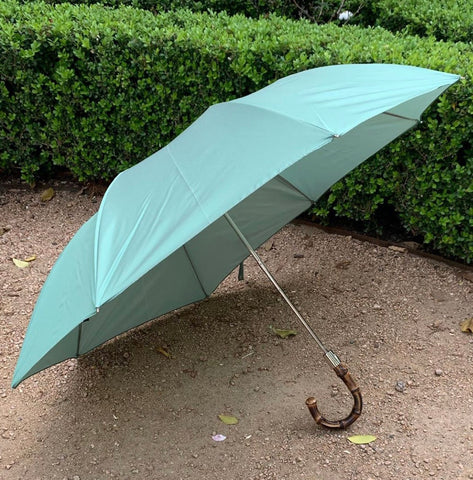 Bamboo Handled Umbrella in Green