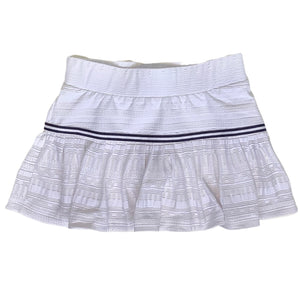 Lace Pleated Skort in White + Navy
