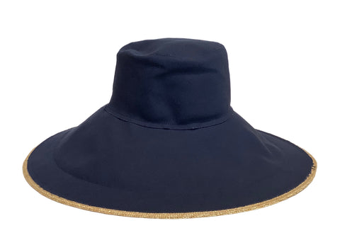 Single Take Wide Brim Hat in Navy