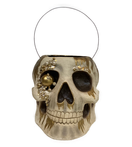 Large Jeweled Skull Bucket
