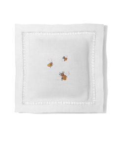 Honey Bees Embroidered Lavender-Filled Linen Sachet