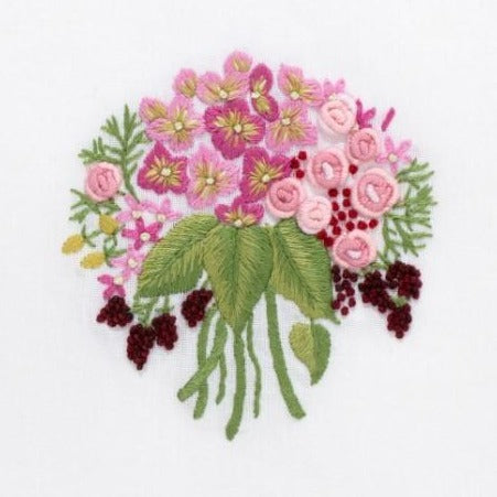 Embroidered Pink Bouquet Everyday Towel