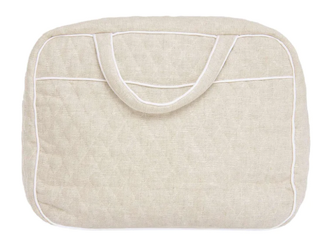 Weekender Travel Bag in Oatmeal/White