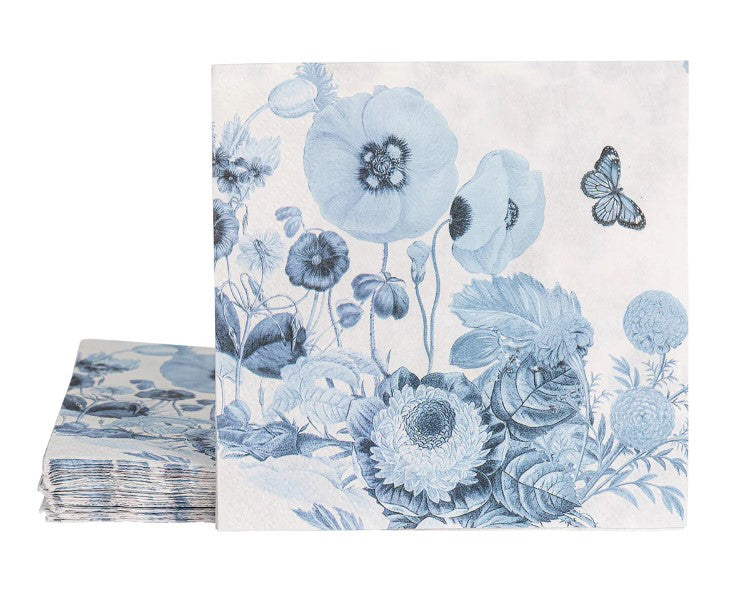 Field of Flowers Paper Napkin Set in Chambray