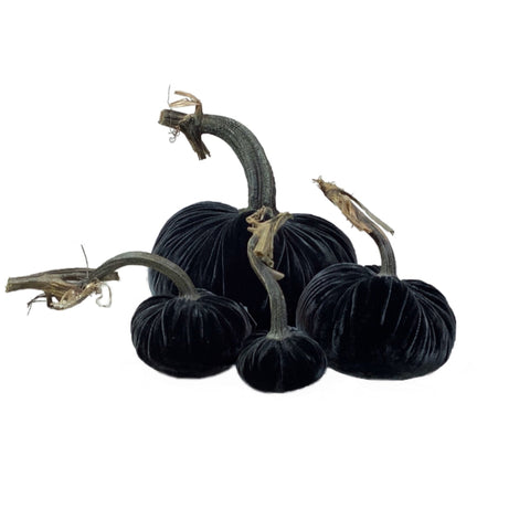 Velvet Decorative Pumpkin in Slate