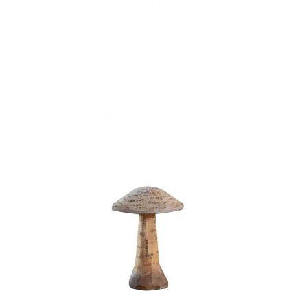 Small Wooden Hand-Carved Mushroom