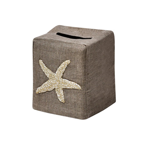 Starfish Tissue Box Cover in Flax/Cream