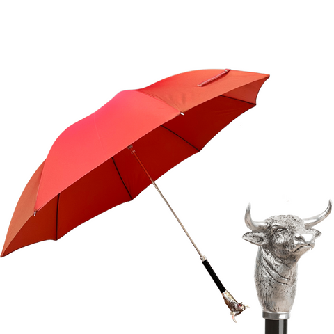 Nickel Toro Handled Long Umbrella in Orange