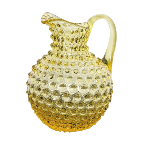Colored Hobnail Beverage Pitcher in Canary