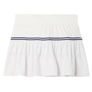 Contrast Trimmed Lace Skort in White + Navy
