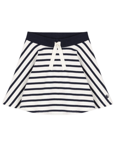 Striped Skirt in White/Navy