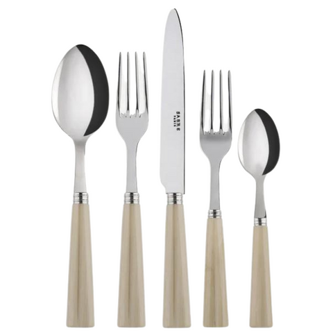 Nature Stainless Steel Flatware Set in Faux Horn
