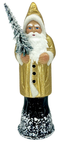 Hooded Santa in Glitter + Gold Coat