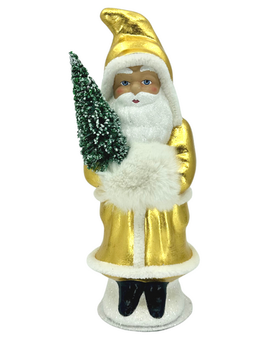 Hooded Santa with Fur Hand Muff + 24K Gold Leaf Coat
