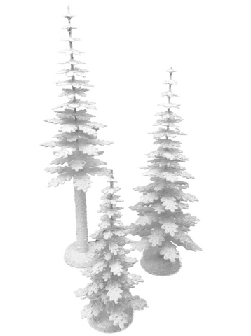 Glittered Fir Tree in Pure White