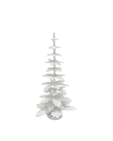Glittered Fir Tree in Pure White