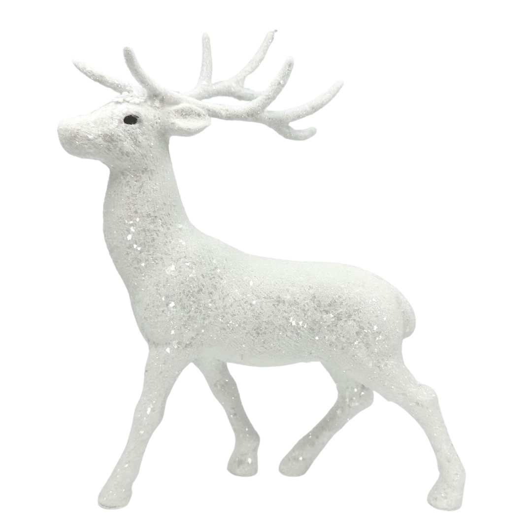Glitzen Glittered Deer in White