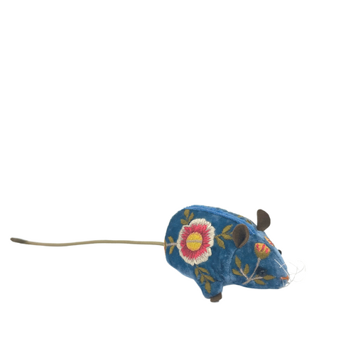 Amy Silk Velvet Mouse in Riviera Blue