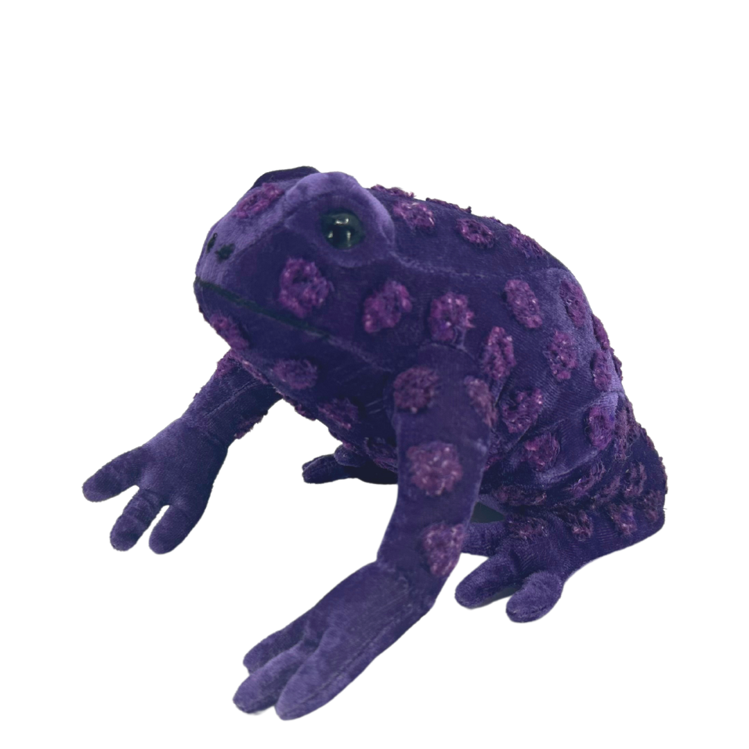 Dotty Silk Velvet Frog in Violet