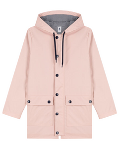 Hooded Rain Jacket in Light Pink