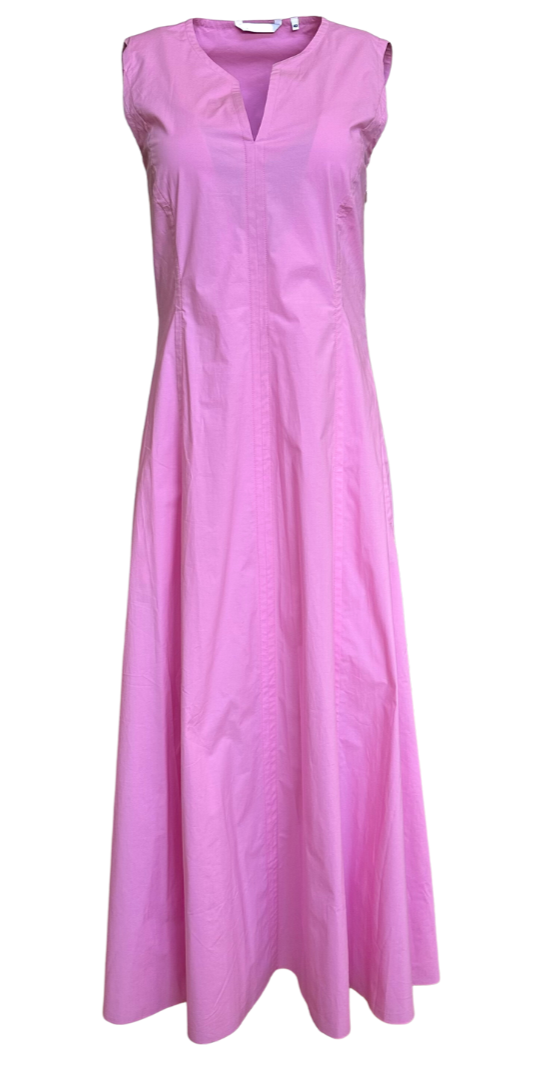 Sleeveless V-Neck Pocketed Maxi Dress in Bubblegum