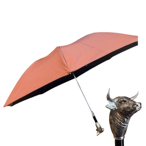 Nickel Toro Handled Short Umbrella in Burnt Orange