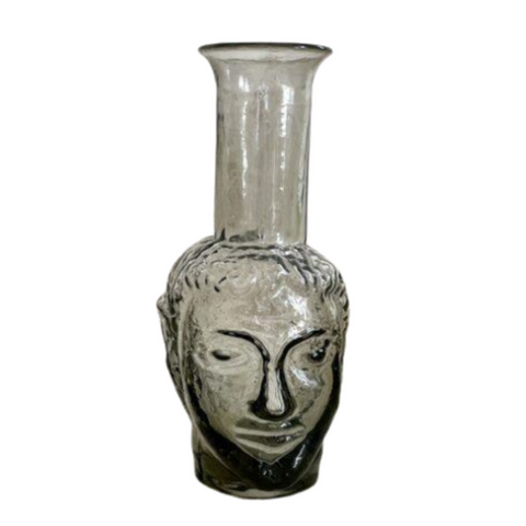 Tête Vase in Smoke Glass