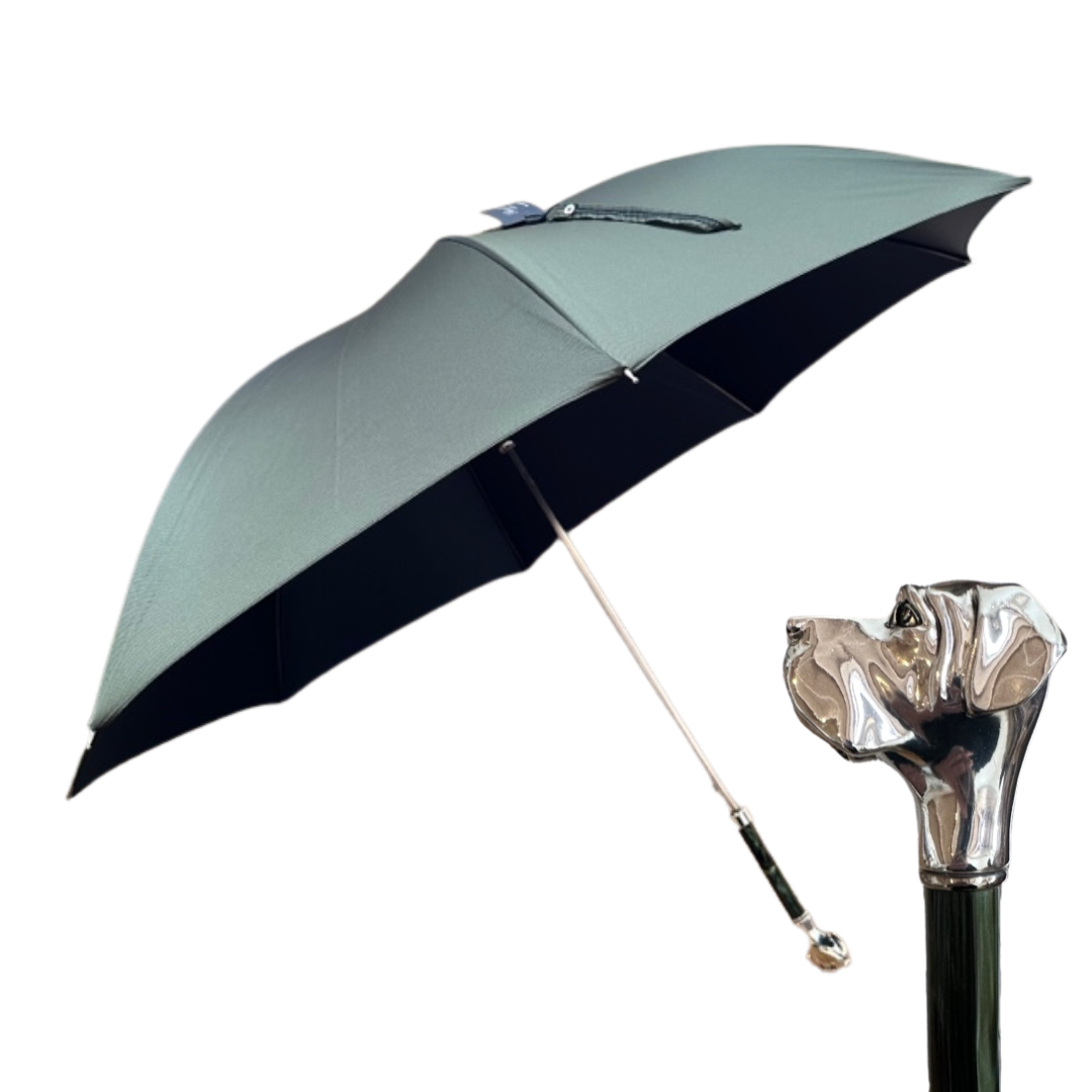 Nickel Hound Handled Long Umbrella in Olive