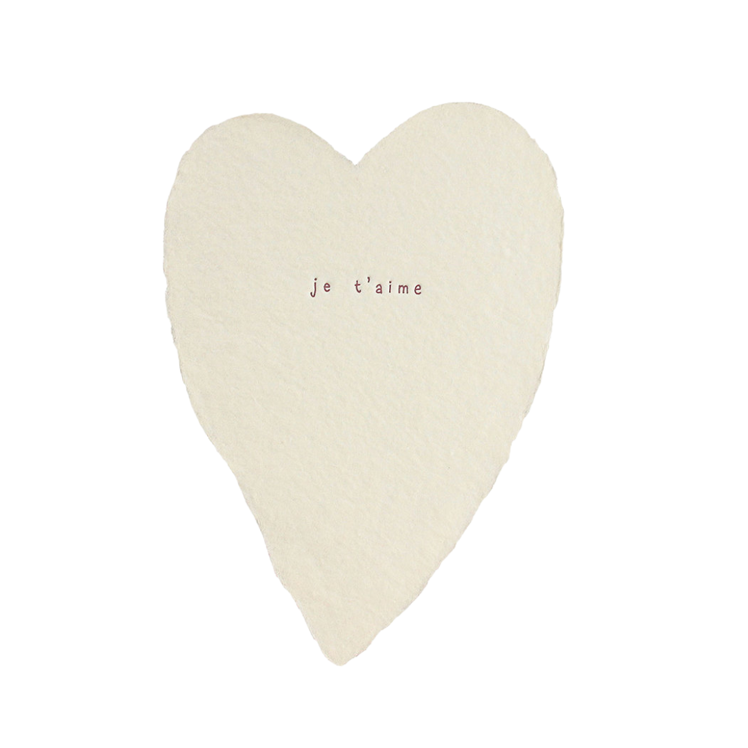 Foiled Je Taime Petite Heart Card Box in White