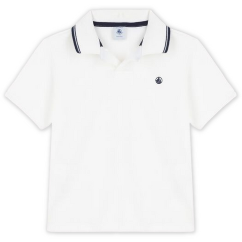 Short Sleeve Polo in White