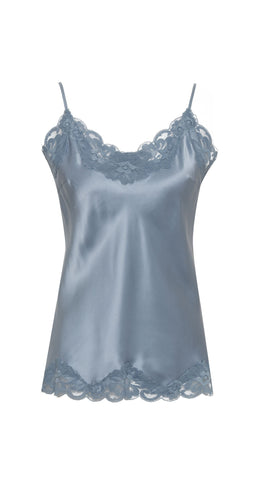 Floral Lace Cami in Chalk Blue