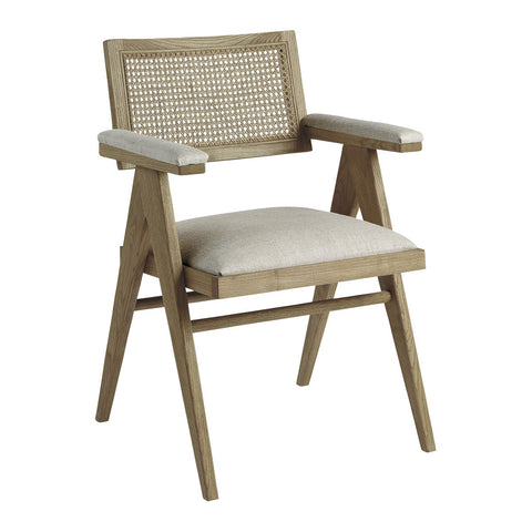 Colby Caned-Back Arm Chair in Ecru