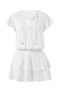 Georgie Crochet Lace Mini Dress in White