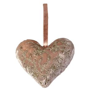 Kinnie Silk Velvet Heart in Rose Quartz